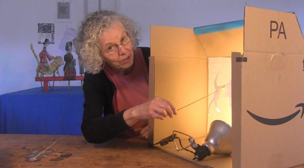 Make a shadow puppetry screen from a cardboard box